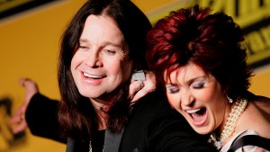 Ozzy Osbourne and Sharon Osbourne in the press room during the MTV Europe Music Awards in 2004