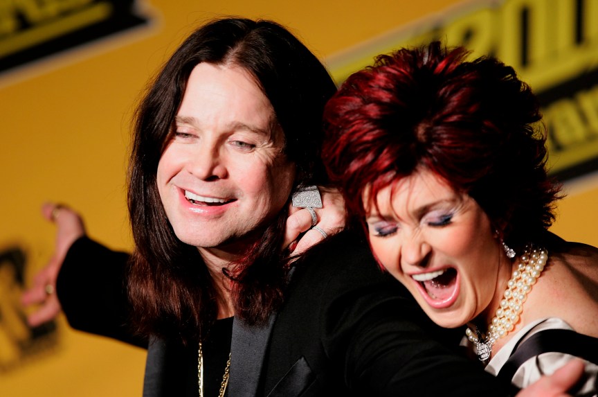 Ozzy Osbourne and Sharon Osbourne in the press room during the MTV Europe Music Awards in 2004