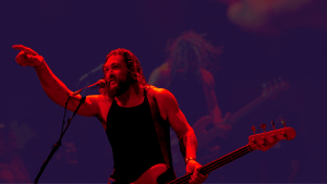 Jason Momoa performing on stage