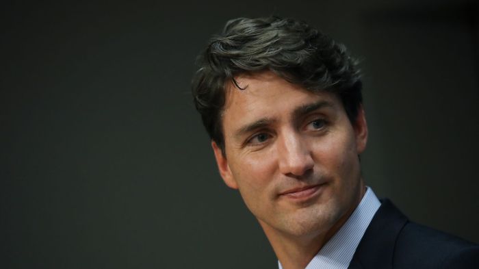 Canadian Prime Minister Justin Trudeau holds a press briefing during the United Nations General Assembly at UN headquarters, September 21, 2017 in New York City