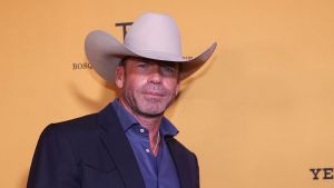 Taylor Sheridan attends the black carpet during "Yellowstone" Season 5 Fort Worth Premiere at Hotel Drover on November 13, 2022 in Fort Worth, Texas