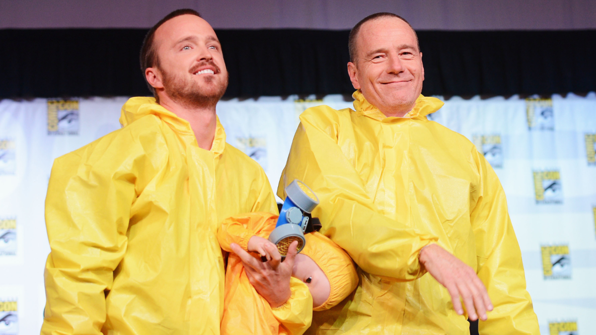Actors Aaron Paul and Bryan Cranston