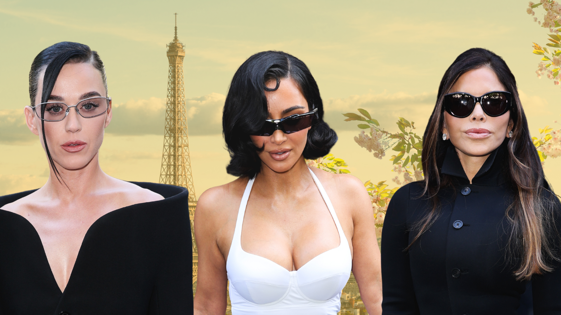 Kim, Lauren and Katy at Paris Fashion Week