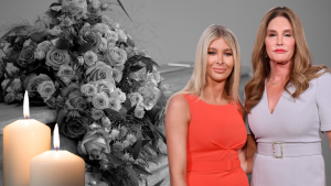 Sophia Hutchins (L) and Caitlyn Jenner pose backstage on September 8, 2018 in New York City.