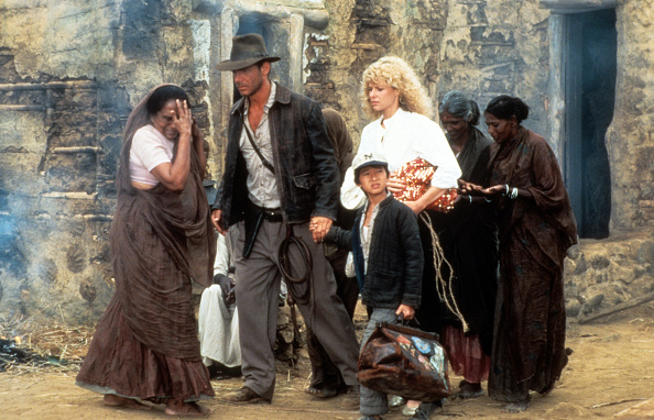 Harrison Ford, Jonathan Ke Quan and Kate Capshaw in "Indiana Jones in the Temple of Doom"