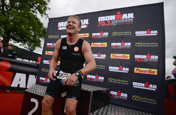 Gordon Ramsay after the Staffordshire "Ironman 70.3" triathlon in 2015