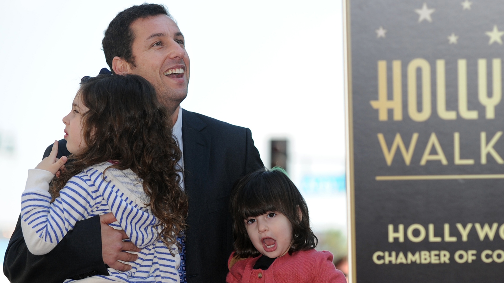 Adam Sandler and daughters at Hollywood Walk of Fame ceremony