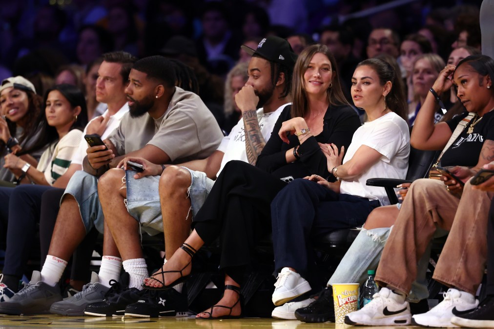 Mila Kunis was spotted courtside with Karlie Kloss two days before her 42nd birthday.