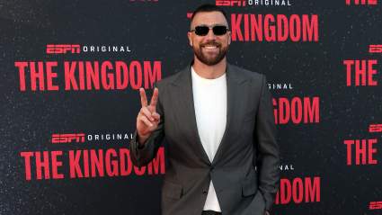 Travis Kelce Walked ‘The Kingdom’ Red Carpet Days Before Taylor Swift Engagement Reveal