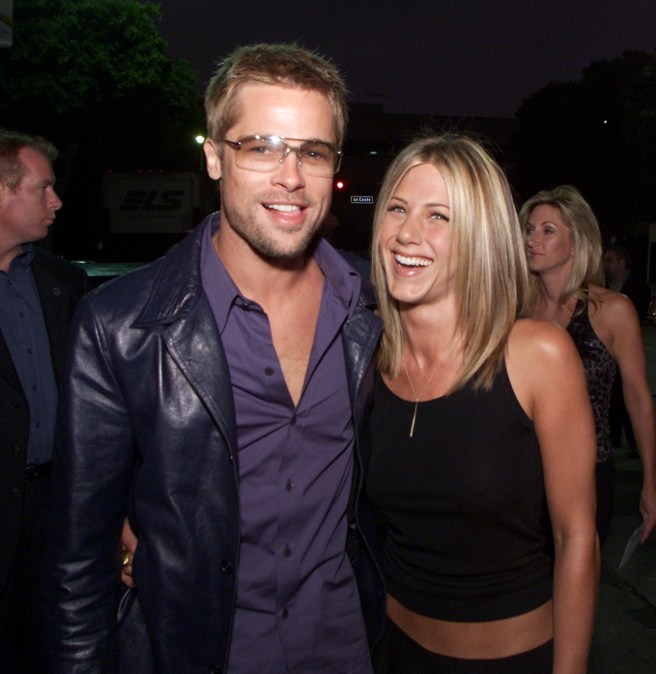 Brad Pitt and Jennifer Aniston at the premiere of "Rock Star" in Los Angeles, Ca. 9/4/01. 