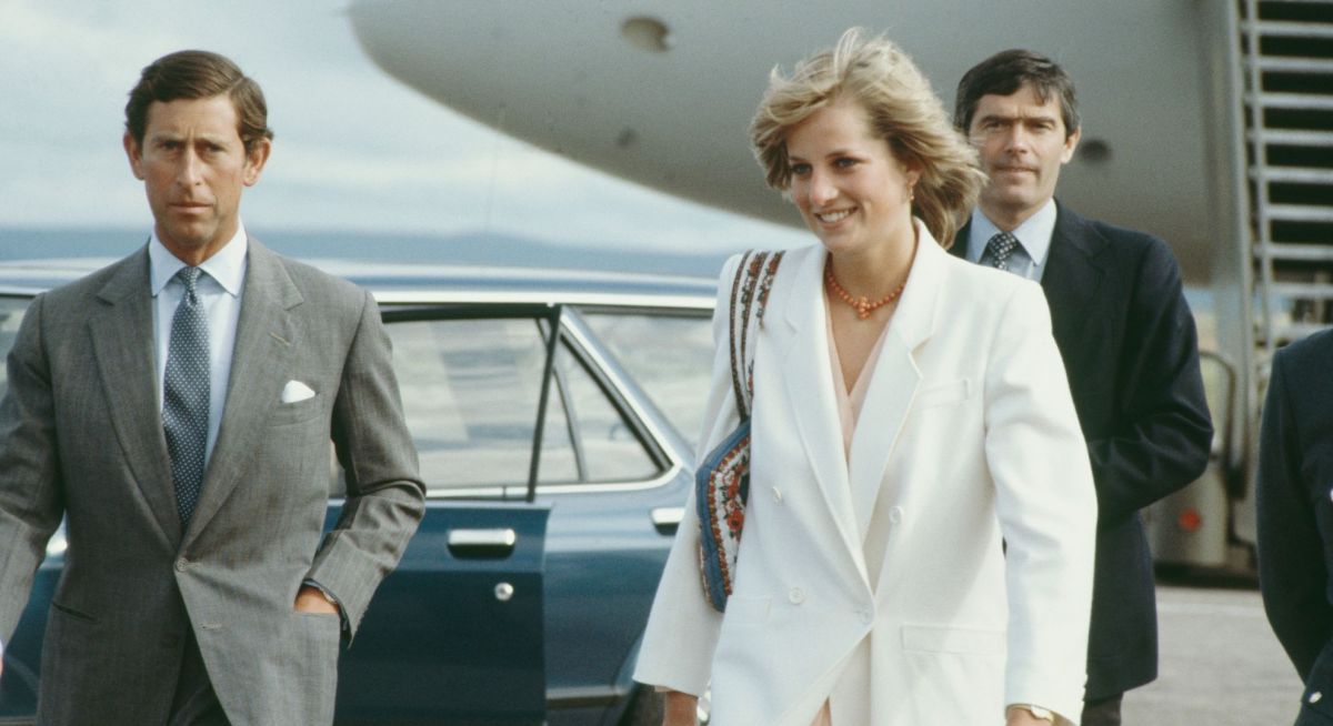 Prince Charles and Diana, Princess of Wales arrive back at RAF Lossiemouth in Scotland after their honeymoon cruise