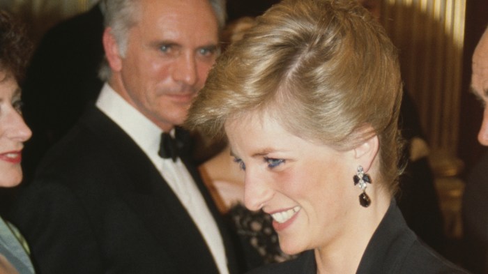 Terence Stamp and Princess Diana attend an event