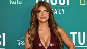 Teresa Giudice attends NatGeo's "Tucci in Italy" New York Premiere on April 28, 2025 in New York City