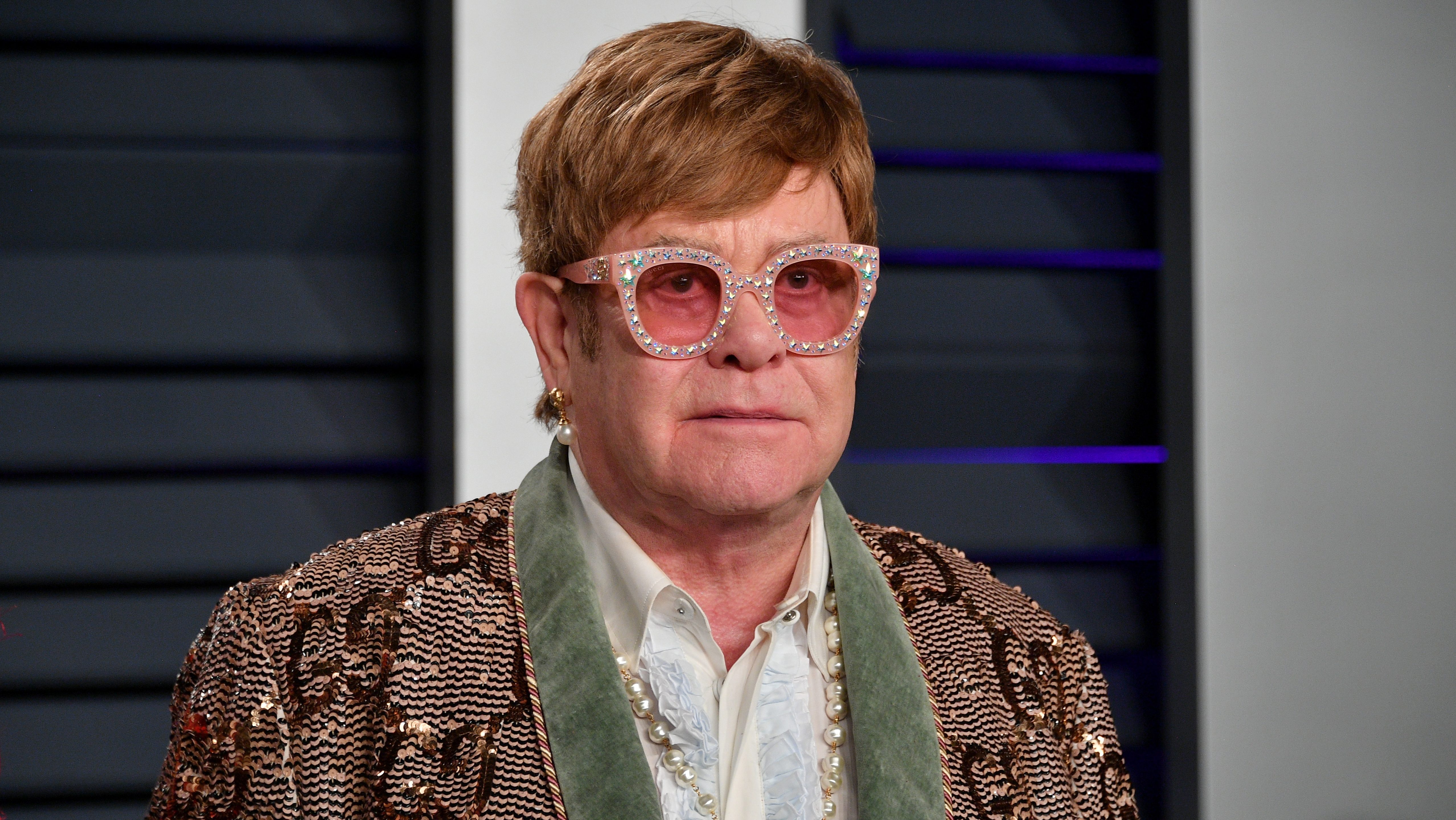 Elton John attends the 2019 Vanity Fair Oscar Party