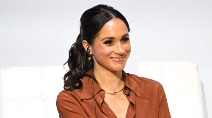 Meghan Markle Poses While Giving a Glimpse at Her Gorgeous Backyard