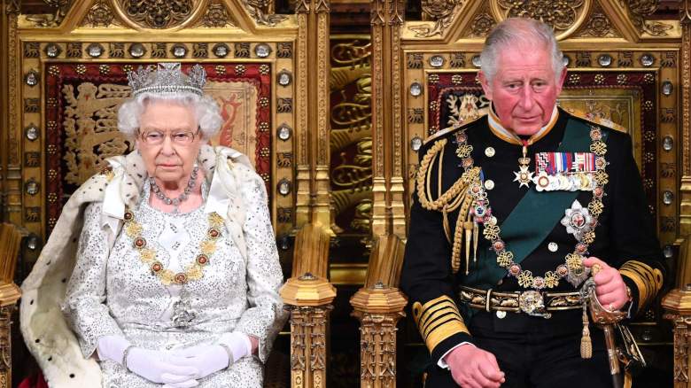 Queen Elizabeth II and Prince Charles, Prince of Wales during the State Opening of Parliament at the Palace of Westminster on October 14, 2019 in London, England