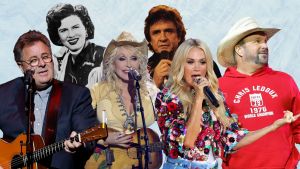 Vince Gill, Patsy Cline, Dolly Parton, Johnny Cash, Carrie Underwood, Garth Brooks