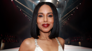 Kerry Washington with husband at Prada show