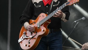 Brian Setzer of Stray Cats performing onstage