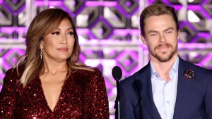Carrie Ann Inaba and Derek Hough onstage