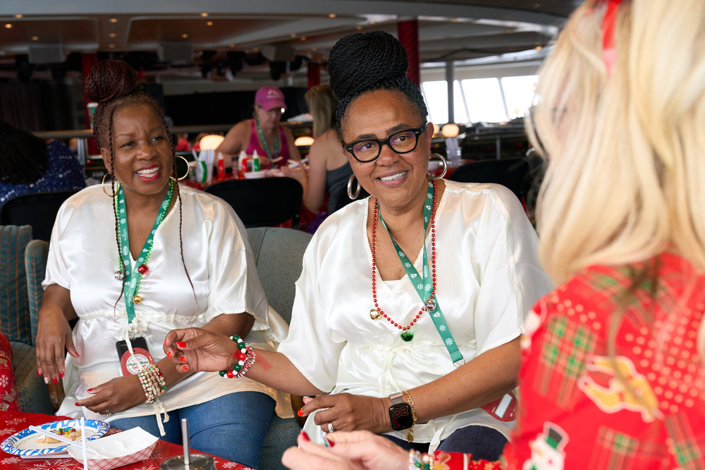 Gail and Alicia on "Christmas at Sea"