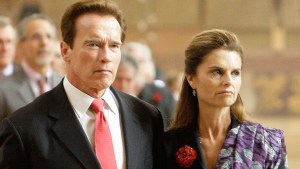 Maria Shriver and Arnold Schwarzenegger attend a funeral