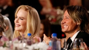 Nicole Kidman and Keith Urban smiling at an event