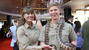 Terri Irwin and Robert Irwin smiling
