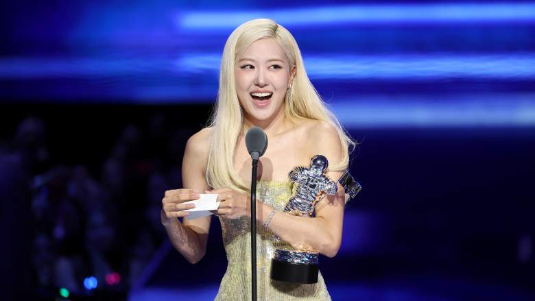 Rosé accepts the Song of the Year Award for "APT" with Bruno Mars onstage during the 2025 MTV Video Music Awards