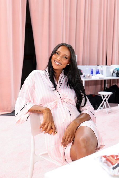 Jasmine Tookes poses backstage