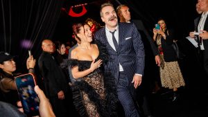 (L-R) Millie Bobby Brown and David Harbour attend Netflix's "Stranger Things" Season 5