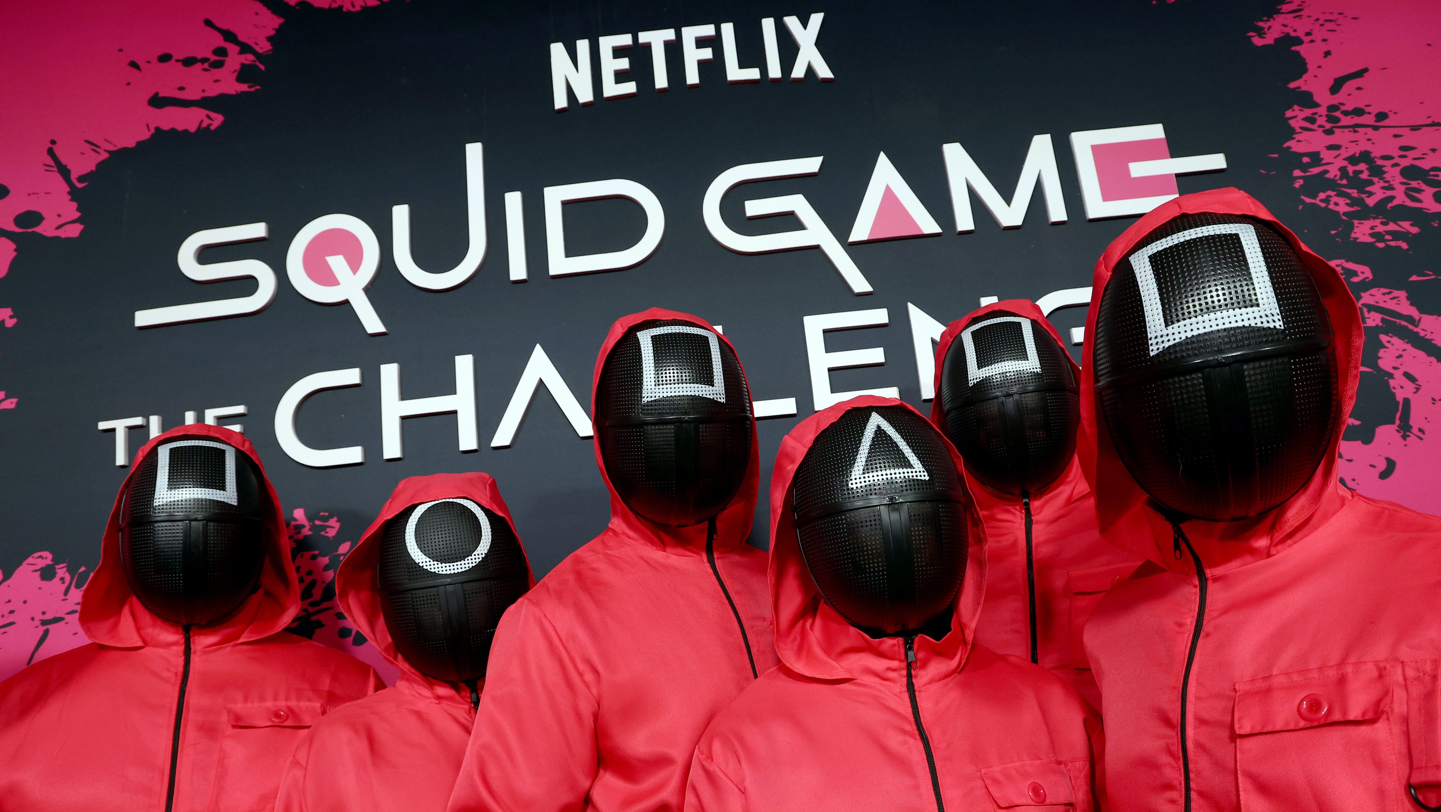 Squid Game Guards attend the Squid Game: The Challenge Season 2 Finale Event