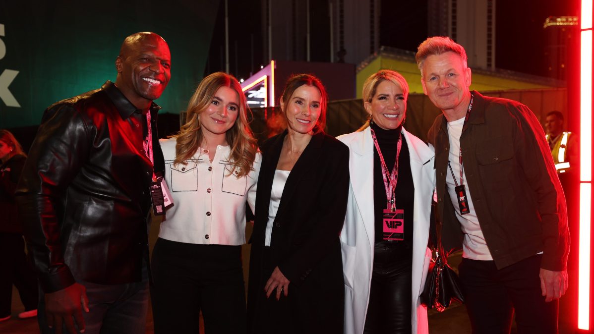 Terry Crews, Tilly Ramsay, Tana Ramsay, Rebecca King-Crews, and Gordon Ramsay.