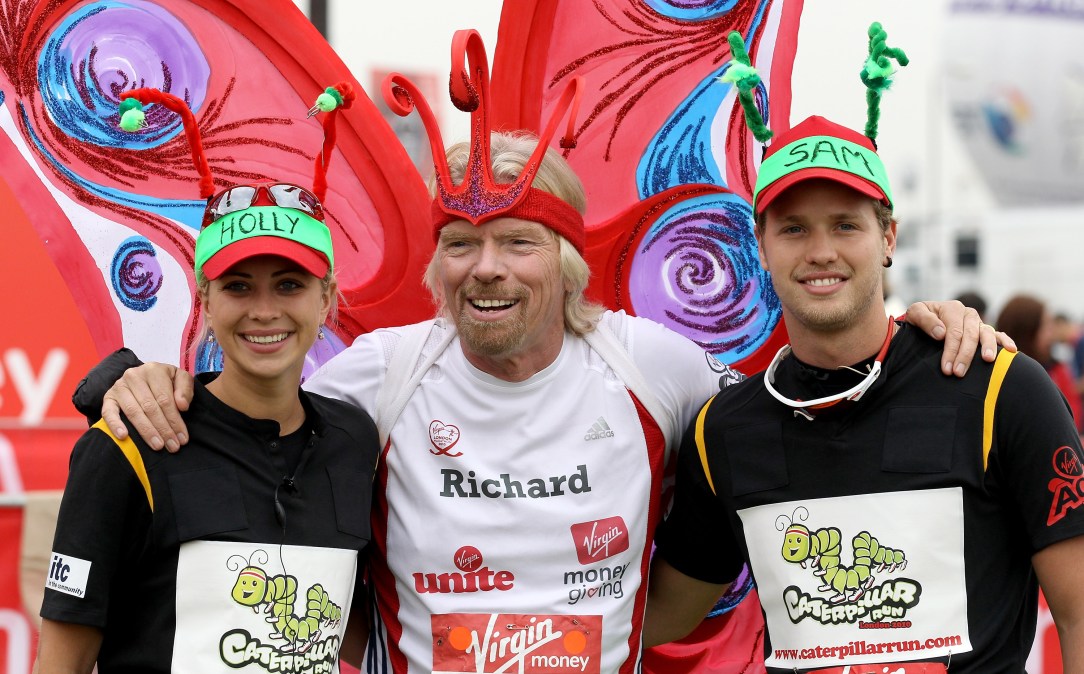 Richard Branson,Sam Branson and Holly Branson