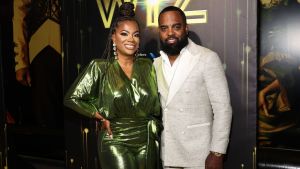 Kandi Burruss and Todd Tucker attend the broadway opening night of "The Wiz" at Marquee Theatre on April 17, 2024 in New York City