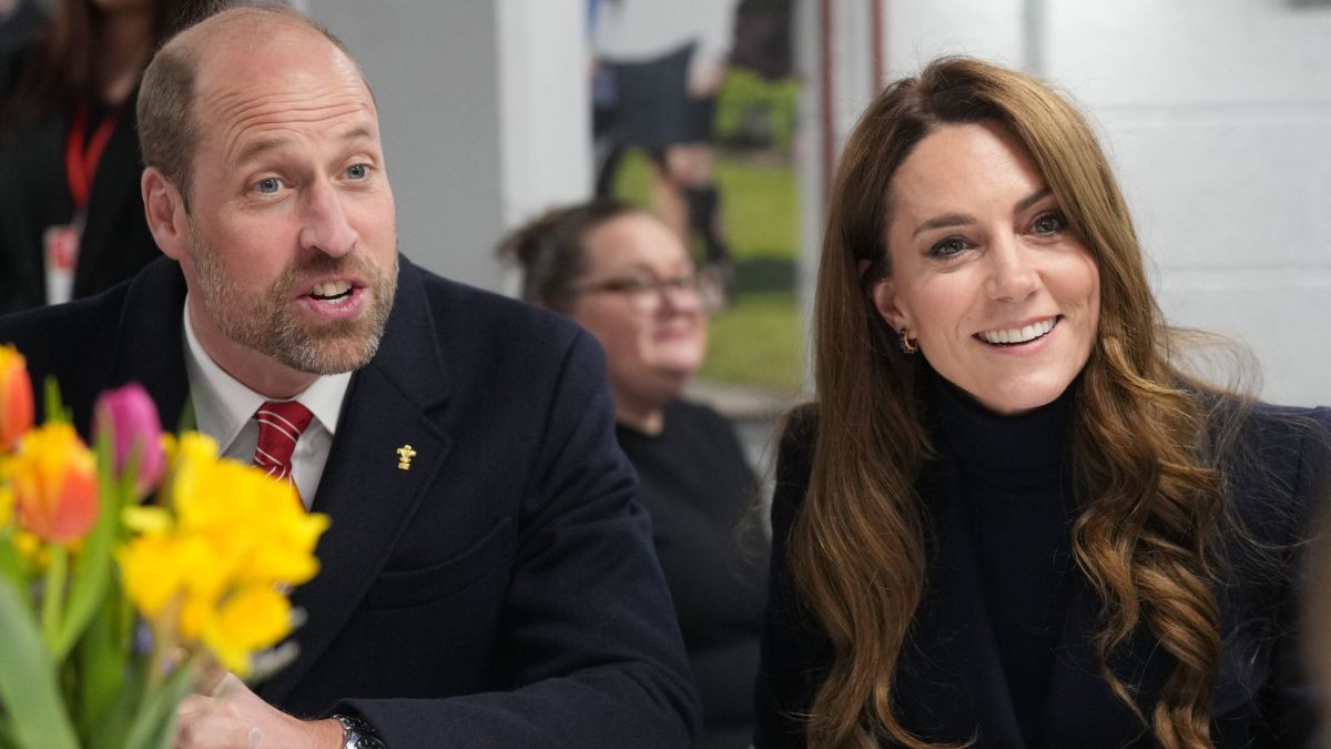 Britain's Prince William, Prince of Wales, Patron of the Welsh Rugby Union (WRU), and Catherine, Princess of Wales, Patron of the Rugby Football Union (RFU), meet injured players who are supported by the Welsh Rugby Charitable Trust as they attend the Six Nations match between Wales and England at the Principality Stadium on March 15, 2025