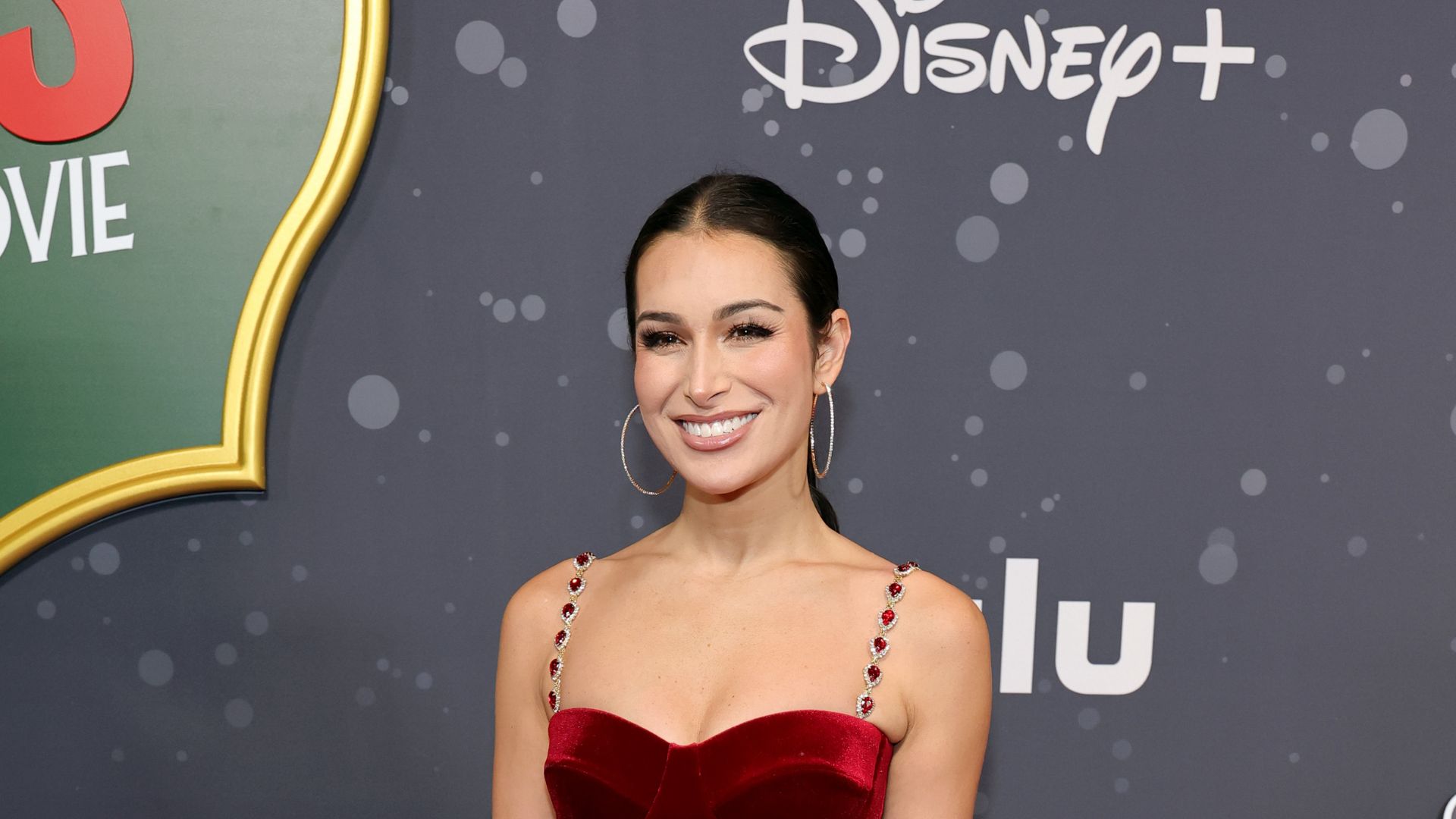 Ashley Iaconetti attends Disney+'s "A Very Jonas Christmas Movie" New York Premiere at New York City Center on November 10, 2025 in New York City