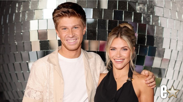 Robert Irwin and Witney Carson smiling