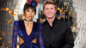 Xochitl Gomez and Robert Irwin pose for photos