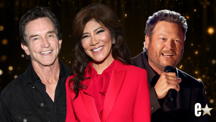 Jeff Probst, Julie Chen Moonves, and Blake Shelton