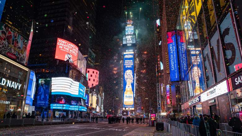The New Year's Eve ball drops at Times Square