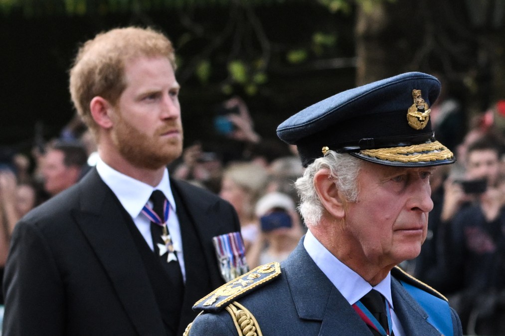 Prince Harry and King Charles in 2022.