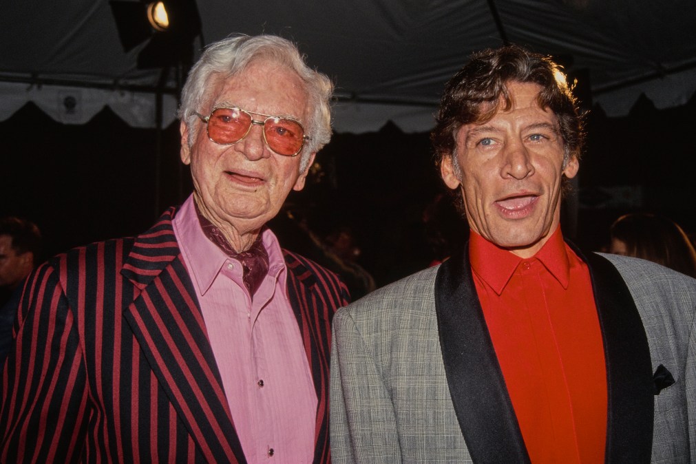 Buddy Ebsen and Jim Varney mugging for the camera