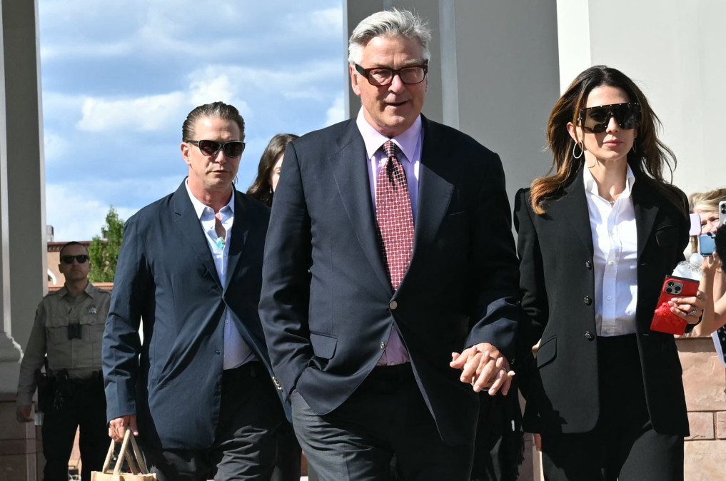 US actor Alec Baldwin and his wife Hilaria Baldwin