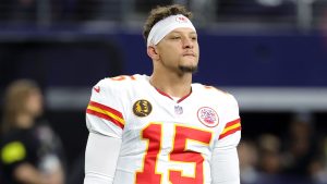 Patrick Mahomes #15 of the Kansas City Chiefs participates in warmups prior to a game against the Dallas Cowboys