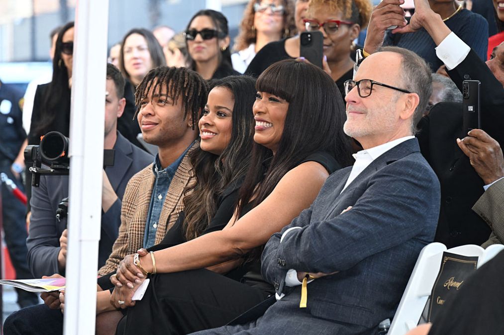 Angela Bassett with her children Bronwyn Vance and Slater Vance and Chairman of FX Networks John Landgraf attend the Hollywood Walk of Fame
