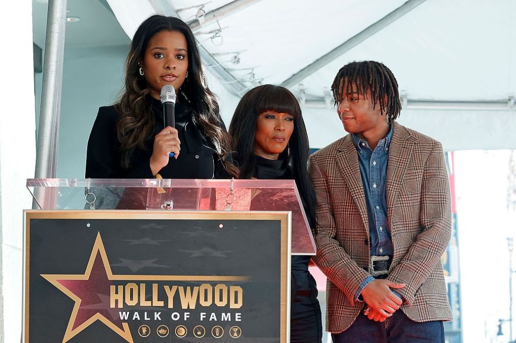 Bronwyn Golden Vance, Angela Bassett and Slater Josiah Vance speak onstage during The Hollywood Walk of Fame