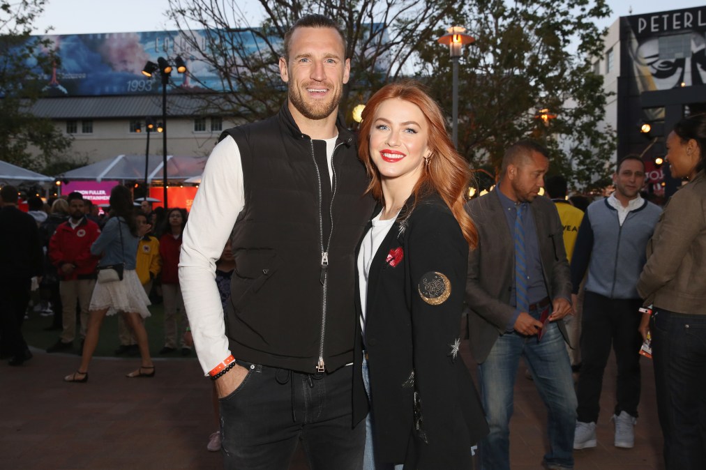 Brooks Laich and Julianne Hough smiling