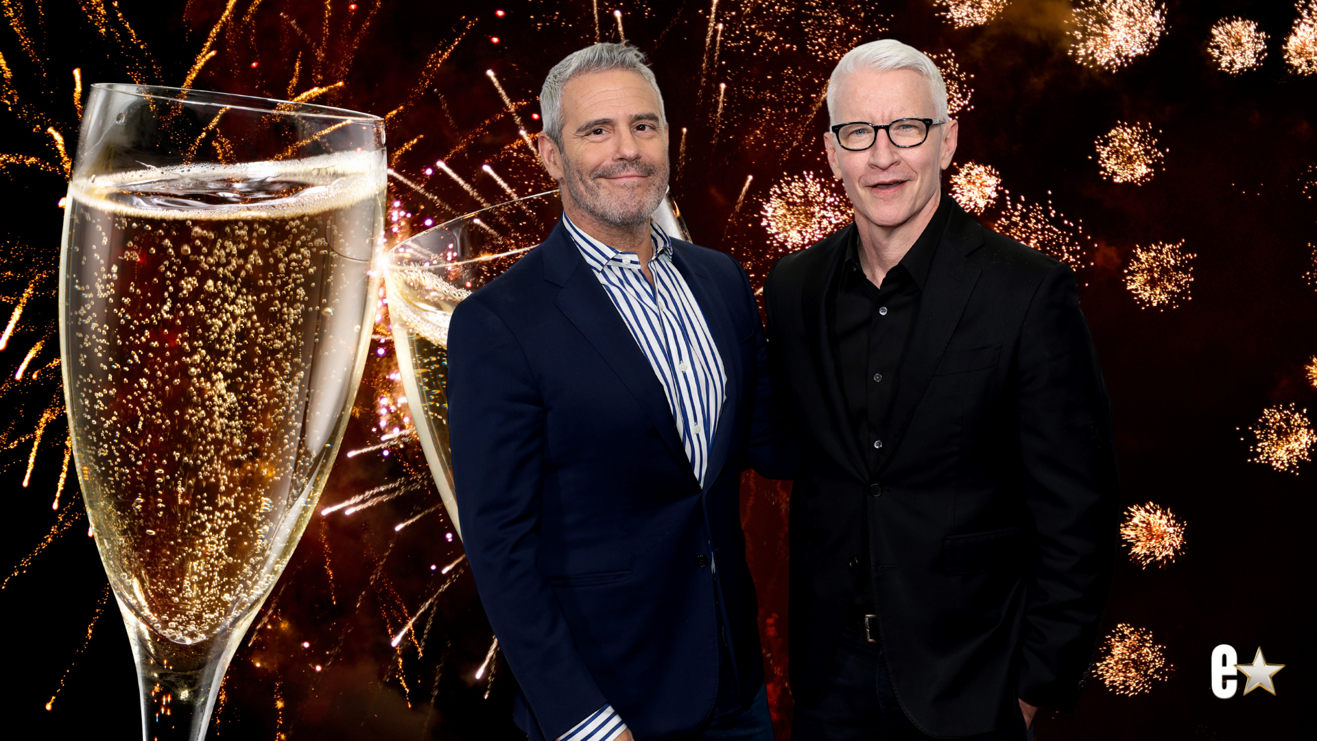 Andy Cohen and Anderson Cooper posing together