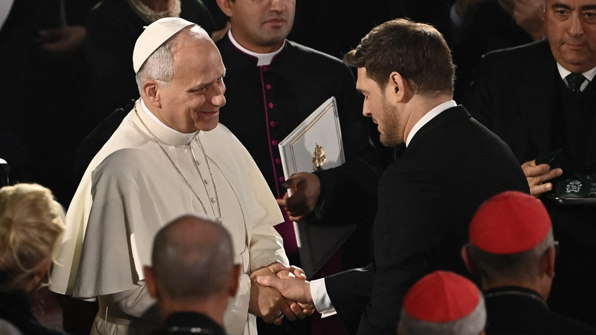 Pope Leo XIV and Michael Bubl&eacute;